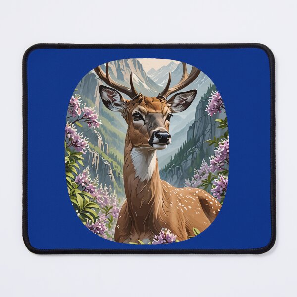 Item preview, Whitetail Deer Surrounded By Mountain Laurel Flowers designed and sold by taiche.