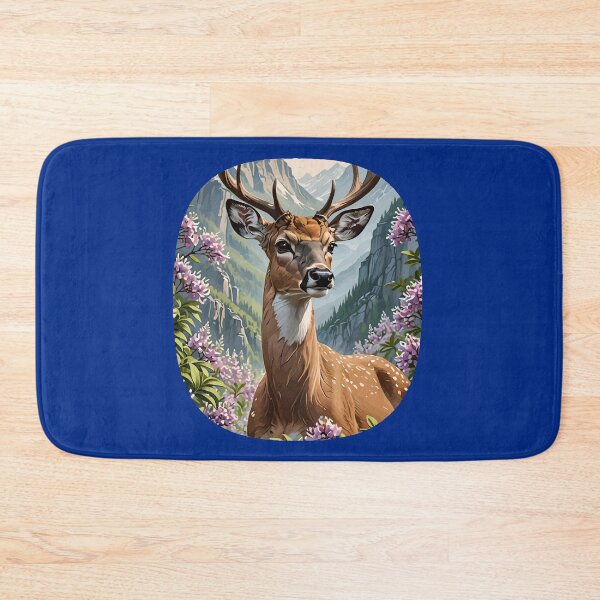Item preview, Whitetail Deer Surrounded By Mountain Laurel Flowers designed and sold by taiche.