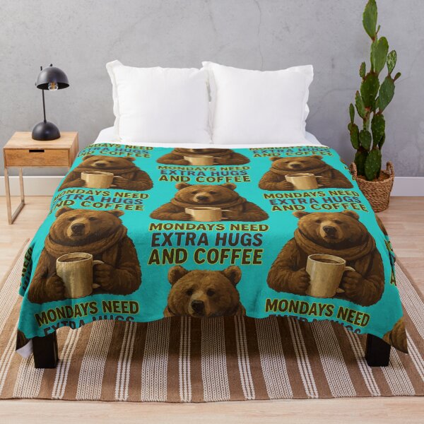 Item preview, Mondays Need Extra Hugs and Coffee – Sleepy Bear Edition designed and sold by winaidigidesign.