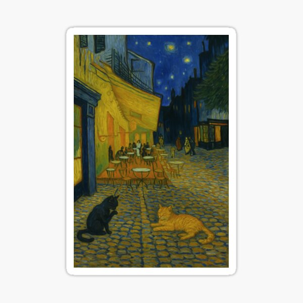 Item preview, The Cafe Terrace at Night and cats designed and sold by Carnival-dsgn.
