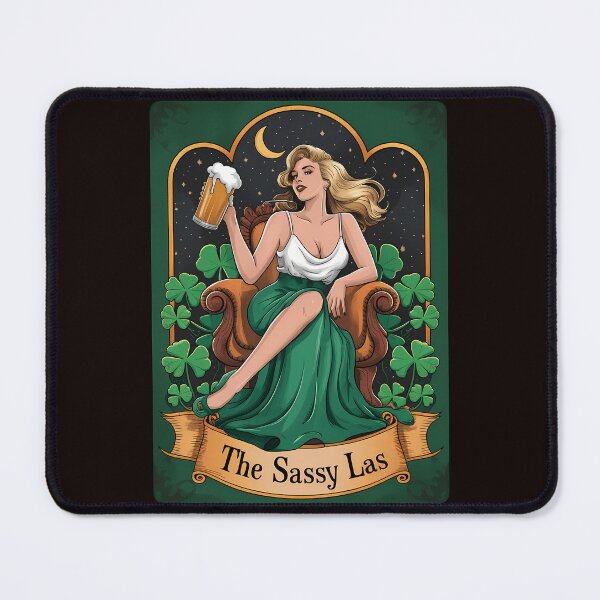 Item preview, Funny St. Patrick’s Day The Sassy Lass Tarot Card designed and sold by MAKOPOKOShop.
