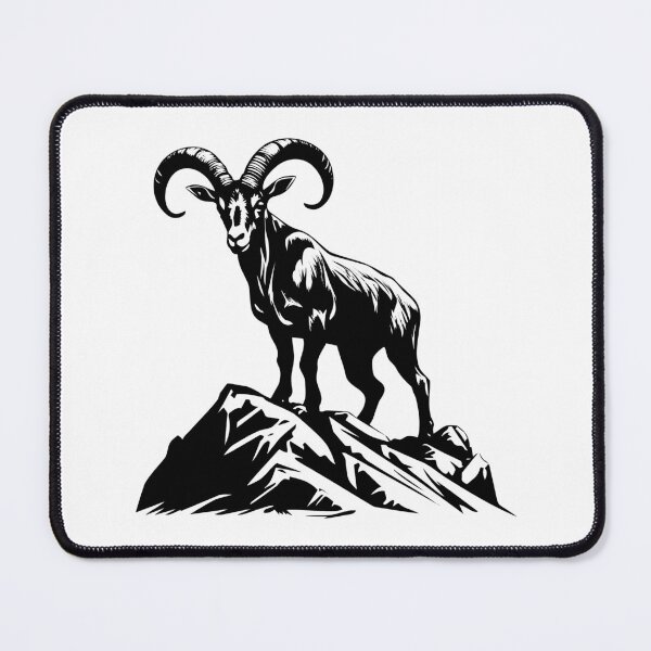 Item preview, Ibex Mountain Goat Alpine Wild Capra Chamois Rocky Cliff designed and sold by inkoutninja.