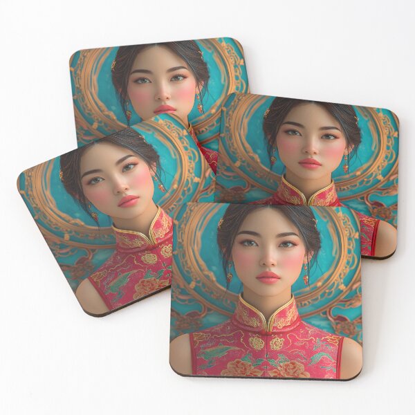 Item preview, Elegant woman in intricate traditional attire portrait designed and sold by Artessie.
