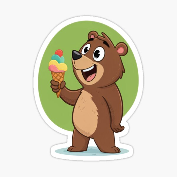 Item preview, Bear eating ice cream designed and sold by Nano4us.