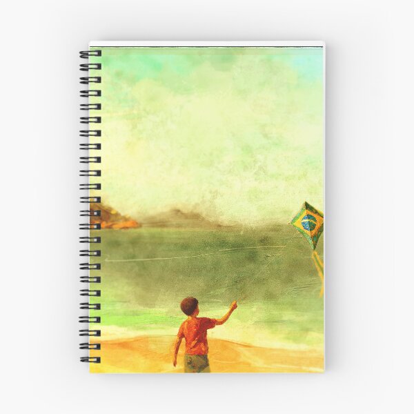 Item preview, Expressive and Nostalgic Painting of a Boy Flying a Kite in Urca beach and Pão de açúcar (Sugarloaf) Mountain, in Rio de Janeiro, Brazil designed and sold by ibadishi.