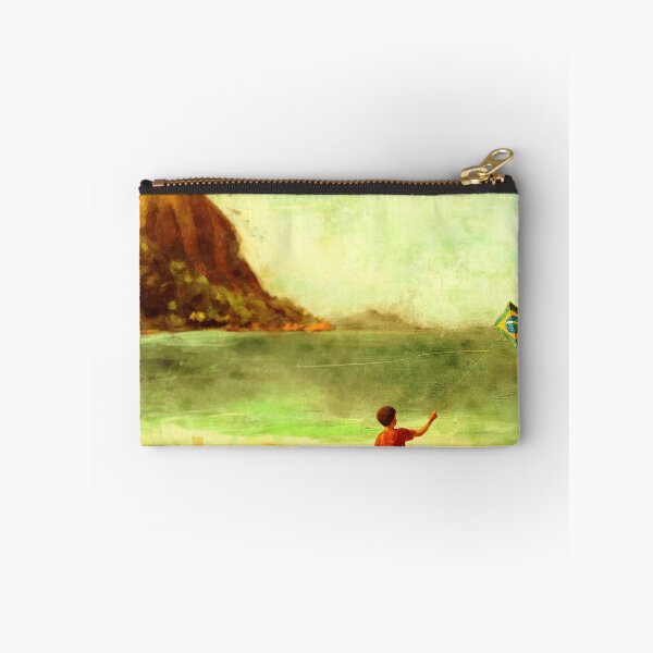Item preview, Expressive and Nostalgic Painting of a Boy Flying a Kite in Urca beach and Pão de açúcar (Sugarloaf) Mountain, in Rio de Janeiro, Brazil designed and sold by ibadishi.