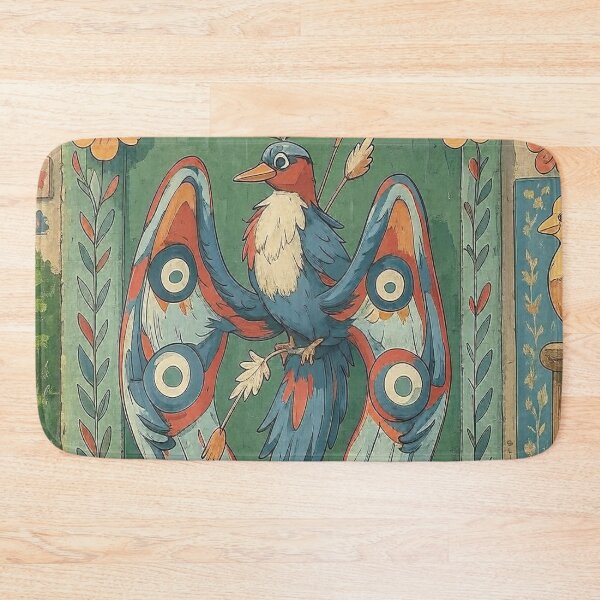 Item preview, "The Unruly Bird". A Whimsical Bird Butterfly Mural" designed and sold by SlimSumoStudio.