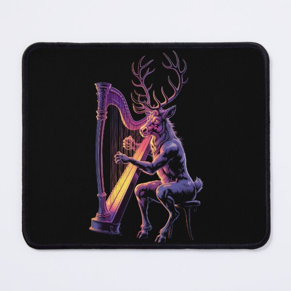 Item preview, Harp Stag – Majestic Deer Playing the Harp in Neon Lights designed and sold by Sepinik.