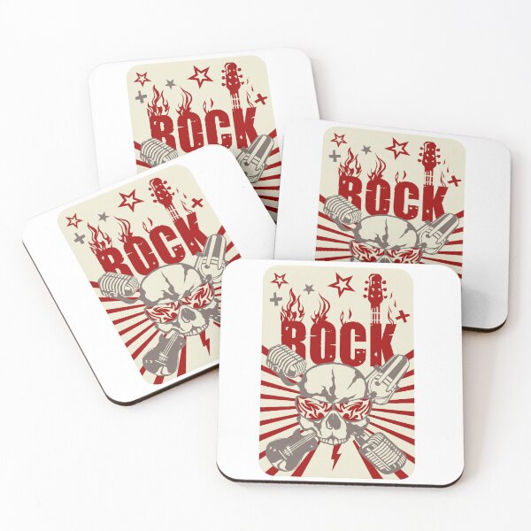 Item preview, rock festivals skull microphone guitar poster designed and sold by Achille3777.