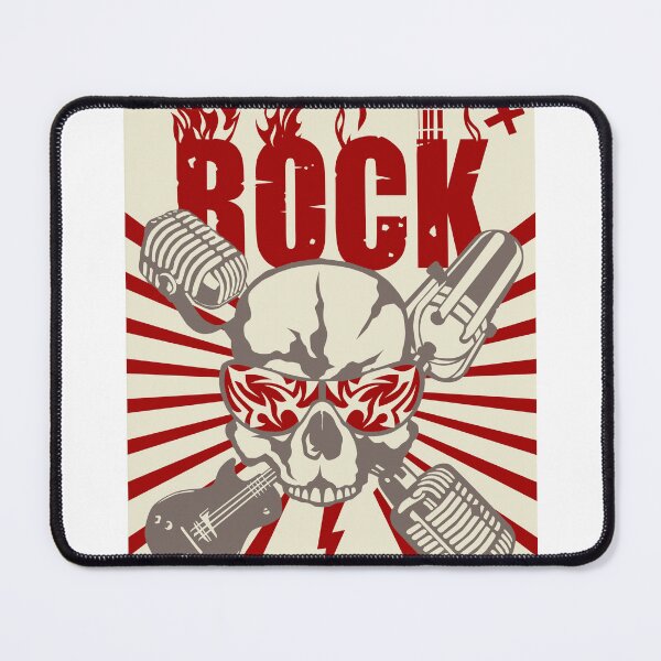Item preview, rock festivals skull microphone guitar poster designed and sold by Achille3777.