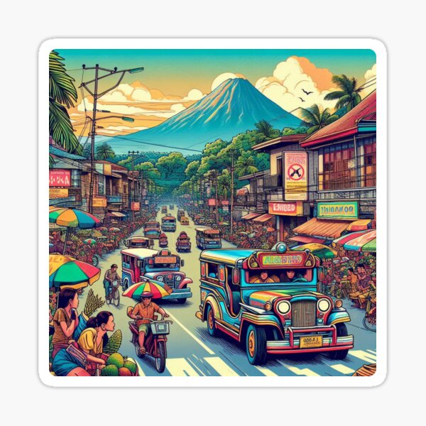 Item preview, Retro Davao City Vibes – AI Artwork with Classic Vehicles for Travel Lovers | Perfect for Apparel & Accessories designed and sold by knalpot-design.