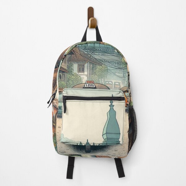 Item preview, Luang Prabang Retro Cityscape – AI Art with Vintage Vehicles | Perfect for Travel Lovers, Apparel & Accessories designed and sold by knalpot-design.