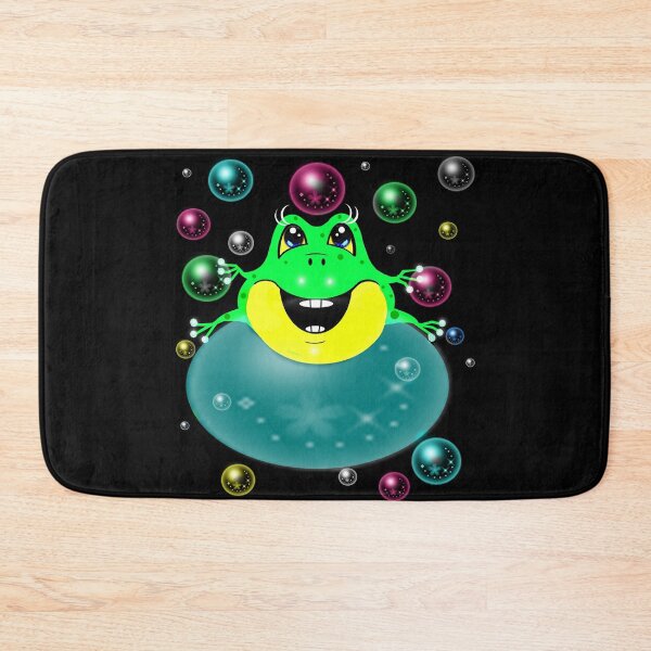 Item preview, An adorable frog is sitting on a colorful bubble with a big smile on its face designed and sold by Shirley cute art .