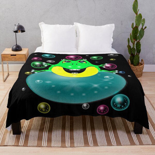 Item preview, An adorable frog is sitting on a colorful bubble with a big smile on its face designed and sold by Shirley cute art .