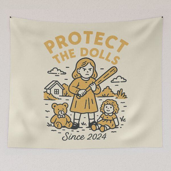 Item preview, Retro Girl Bat Protect The Dolls Since 2024 designed and sold by zzz888.