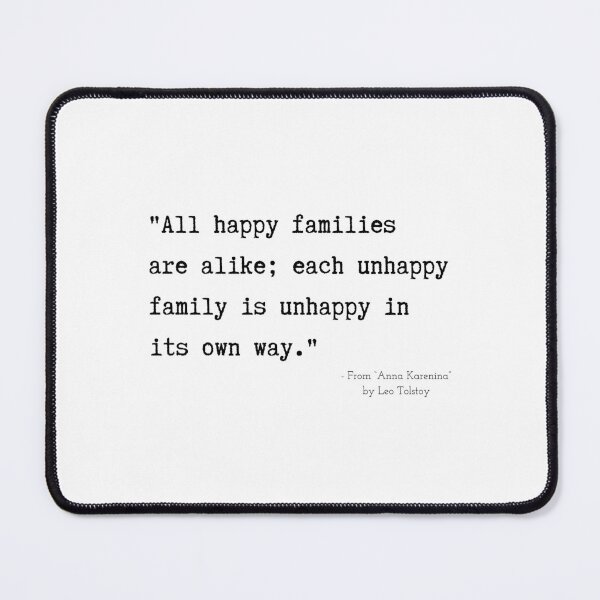 Item preview, A Quote about Family from “Anna Karenina” by Leo Tolstoy designed and sold by Poemit.