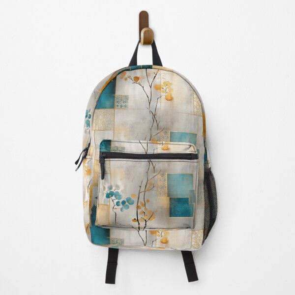 Item preview, Elegant Geometric Floral Pattern – Teal and Gold Oriental-Inspired Design designed and sold by Moisky Patterns.