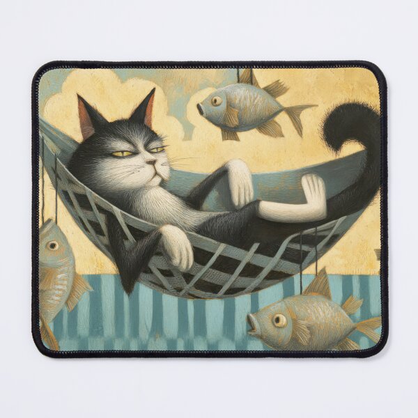 Item preview, Relaxed Cat Chilling with Floating Fish designed and sold by UtArt.