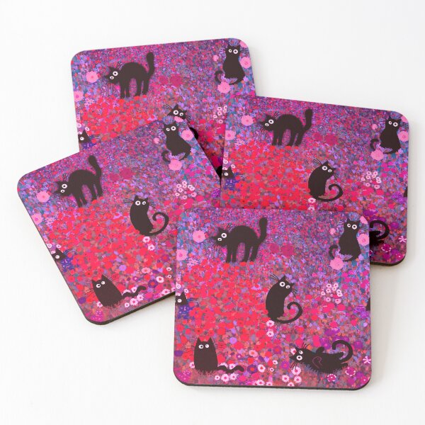 Item preview, Klimt’s quirky cats on red designed and sold by QuirkyCatz.