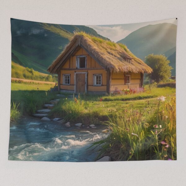 Item preview, Enchanted Straw House by the Spring Canal designed and sold by BlareBlare.