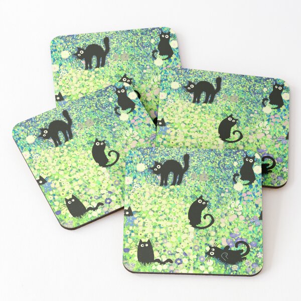 Item preview, Klimt’s quirky cats on green designed and sold by QuirkyCatz.