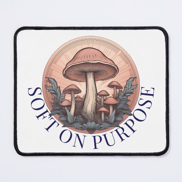 Item preview, Soft on Purpose – Mushroom Goth Badge designed and sold by Gnome Grove.