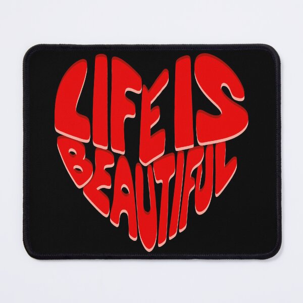 Item preview, Life Is Beautiful Heart Typography Art designed and sold by VikArtStudio.