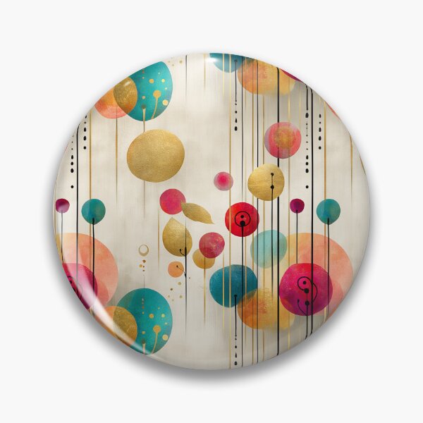 Item preview, Abstract Geometric Circles Pattern – Vibrant Modern Art Design with Gold Accents designed and sold by Moisky Patterns.