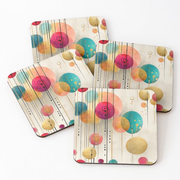 Item preview, Abstract Geometric Circles Pattern – Vibrant Modern Art Design with Gold Accents designed and sold by Moisky Patterns.