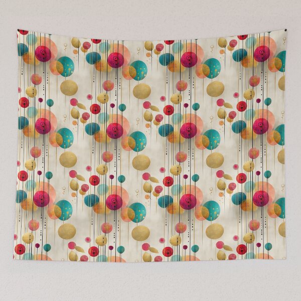 Item preview, Abstract Geometric Circles Pattern – Vibrant Modern Art Design with Gold Accents designed and sold by Moisky Patterns.
