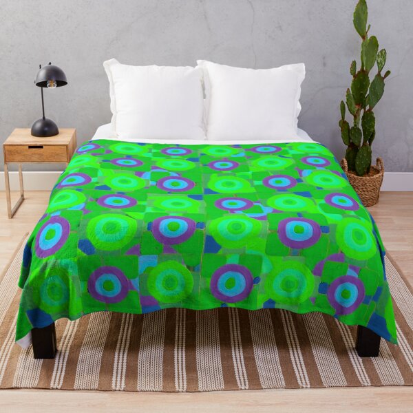 Item preview, Retro grid lime blueberry floral designed and sold by bekki smith.