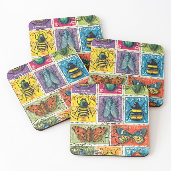 Item preview, Detailed flora and fauna on retro stamp collage designed and sold by Piotrek0001.