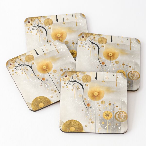 Item preview, Celestial Bloom Abstract Pattern – Golden Cosmic Floral Design designed and sold by Moisky Patterns.