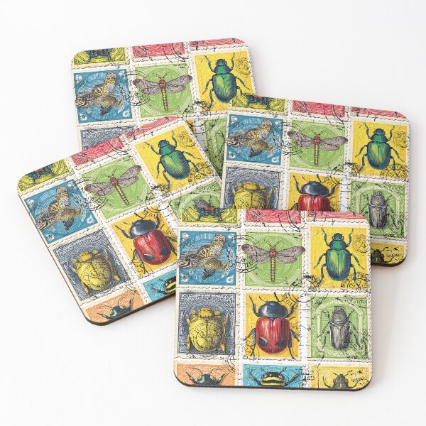 Item preview, Stylized bugs and flowers in postage sheet design designed and sold by Piotrek0001.