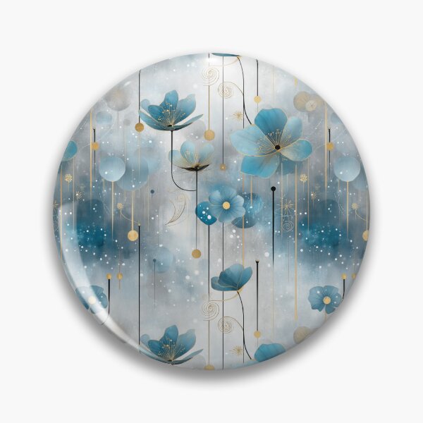 Item preview, Celestial Blue Floral Pattern – Ethereal Cosmos-Inspired Botanical Design designed and sold by Moisky Patterns.