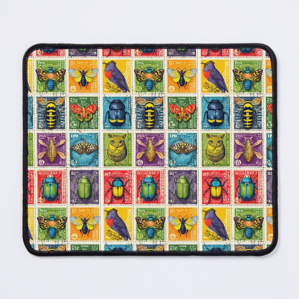 Item preview, Delicate bugs and flowers on retro postage sheet designed and sold by Piotrek0001.