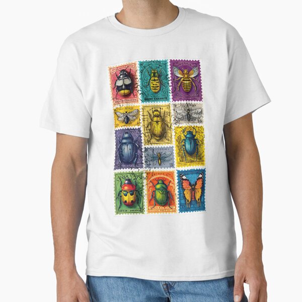 Item preview, Retro flora fauna and bugs in stamp collection designed and sold by Piotrek0001.