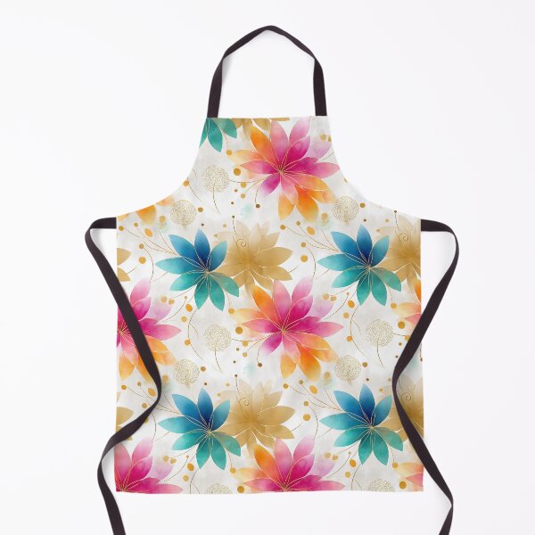 Item preview, Vibrant Watercolor Floral Pattern – Pink, Blue, and Gold Botanical Design designed and sold by Moisky Patterns.