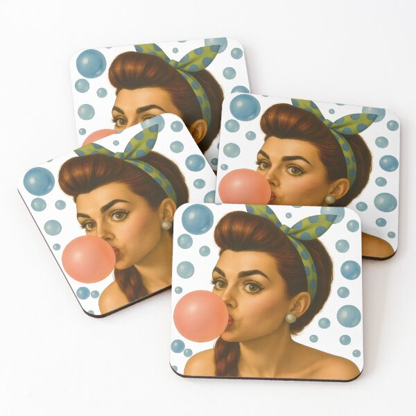 Item preview, Bubblegum Girl. Retro vibe headscarf aesthetic. designed and sold by Shoot-The-Moon.