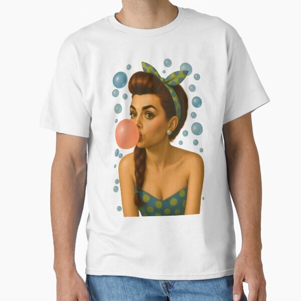 Vista previa del artículo con la obra «Chica chicle. Pañuelo con estética retro.», diseñado y vendido por Shoot-The-Moon.
