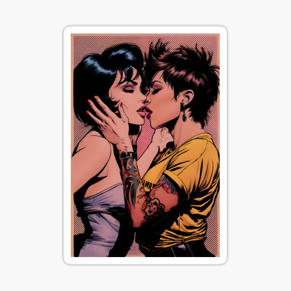 Lesbian Love Pop Style Sticker