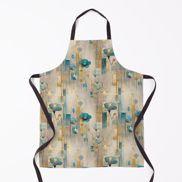 Item preview, Geometric Teal Floral Pattern – Luxurious Botanical Design with Gold Accents designed and sold by Moisky Patterns.