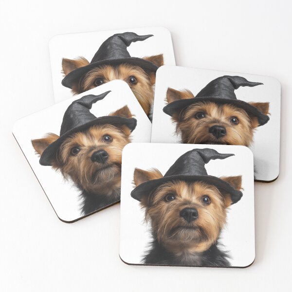 Item preview, Norwich Terrier dog Wearing Halloween Witch Hat designed and sold by LazyOwlStore.
