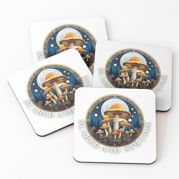 Item preview, Sacred and Strange – Ethereal Mushroom Badge designed and sold by Gnome Grove.