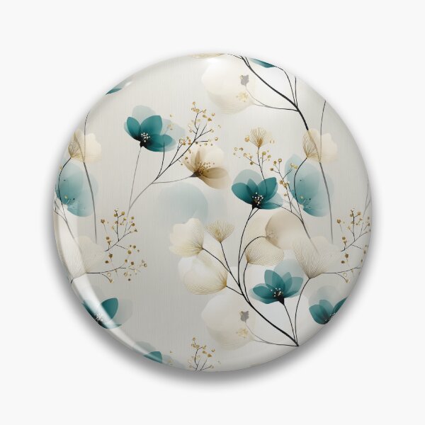 Item preview, Minimalist Teal and Beige Floral Pattern – Elegant Botanical Design with Gold Accents designed and sold by Moisky Patterns.
