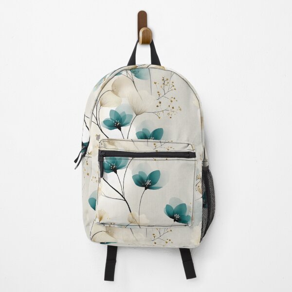 Item preview, Minimalist Teal and Beige Floral Pattern – Elegant Botanical Design with Gold Accents designed and sold by Moisky Patterns.