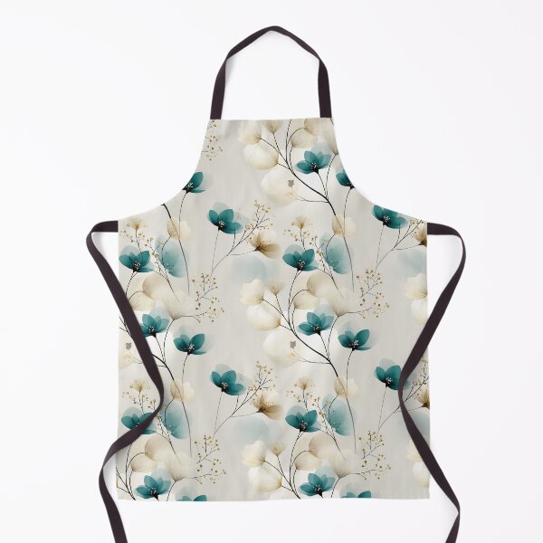 Item preview, Minimalist Teal and Beige Floral Pattern – Elegant Botanical Design with Gold Accents designed and sold by Moisky Patterns.