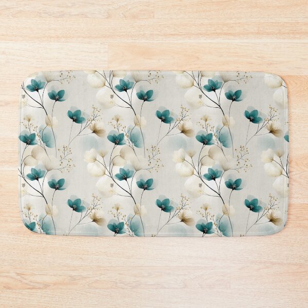 Item preview, Minimalist Teal and Beige Floral Pattern – Elegant Botanical Design with Gold Accents designed and sold by Moisky Patterns.