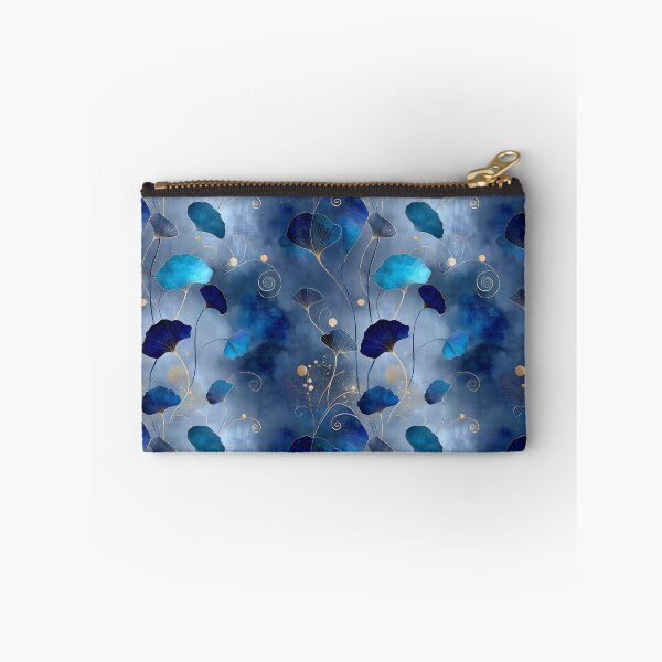 Item preview, Midnight Blue Ginkgo Pattern – Luxurious Botanical Design with Gold Swirls designed and sold by Moisky Patterns.