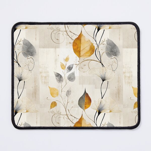 Item preview, Rustic Gold and Gray Leaf Pattern – Vintage Botanical Design with Textured Background designed and sold by Moisky Patterns.